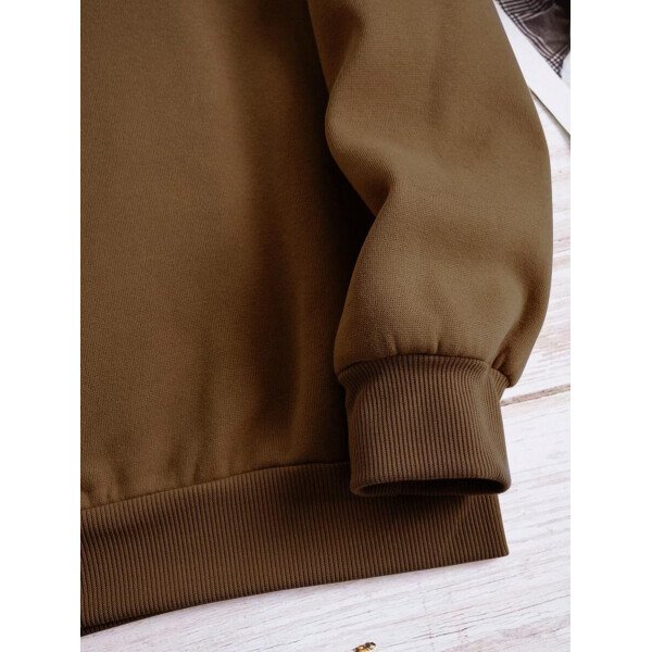 Conjunto De Cuello Redondo De Sudadera Y Pantalones De Chándal Para Mujer Con Estampado De Letras Y Oso - Imagen 9