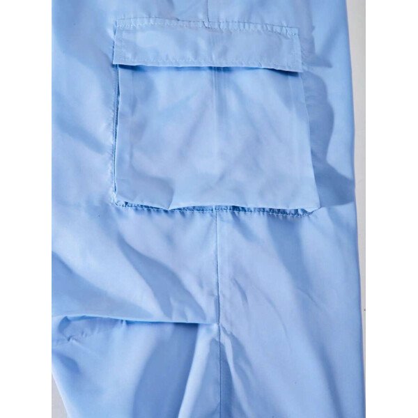 SHEIN Set de 2 piezas de niña preadolescente con camiseta de manga raglán con gráfico al estilo estadounidense y pantalones cargo con bolsillo con aplicación - Image 19