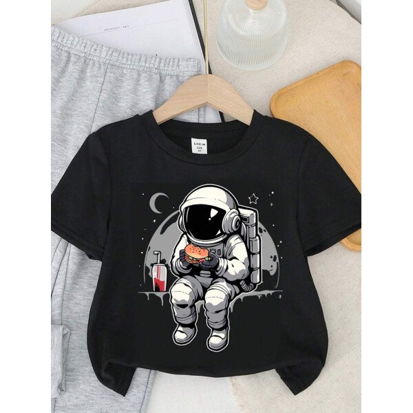 SHEIN Set de 2 piezas compuesto por camiseta de manga corta de cuello redondo y pantalones casuales y sencillos para niño, adecuado para el verano - Image 83
