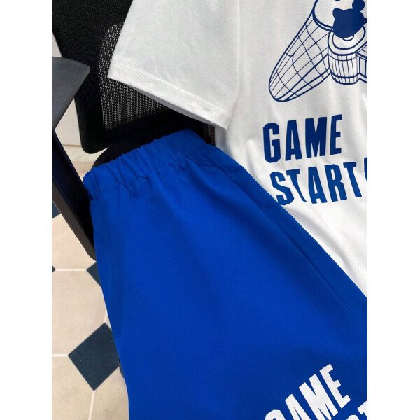 SHEIN Set de 2 piezas de camiseta con estampado gráfico de videojuegos y pantalones cortos casuales para adolescentes varones, conjunto de verano hecho de algodón - Image 10