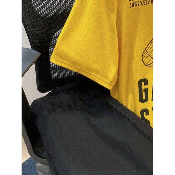 SHEIN Set de 2 piezas de camiseta con estampado gráfico de videojuegos y pantalones cortos casuales para adolescentes varones, conjunto de verano hecho de algodón - Image 32
