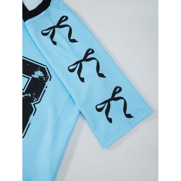 SHEIN Set de 2 piezas: Camiseta gráfica con mangas raglán y parches, y pantalones cargo para niñas preadolescentes, HYPEME Chica preadolescente - Imagen 31