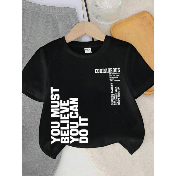 SHEIN Set de 2 piezas de camiseta de manga corta de cuello redondo con gráfico de dibujos animados y pantalón largo casual para niño - Image 58