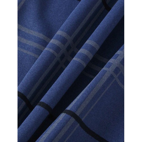 Conjunto de pijama ligero para hombre de 3 piezas, camisa de manga corta y pantalones cortos o pantalones, conjunto de ropa de dormir de verano a cuadros - Imagen 4