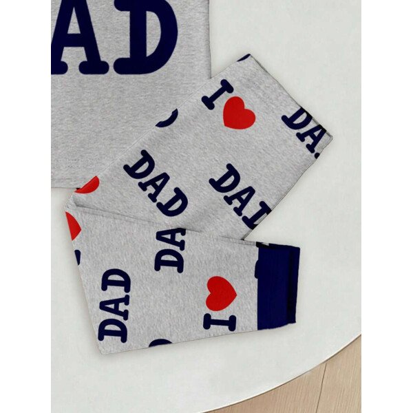 SHEIN Conjunto de ropa interior para el hogar de niño bebé con ajuste ceñido, camiseta de mangas cortas de cuello redondo y pantalones, estilo casual, para primavera/verano - Image 7