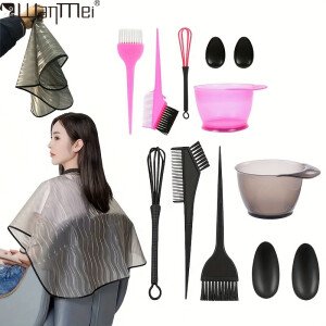 WANMEI Professional Hair Coloring Dye Tools Hairdressing Styling Accessories Hair Color Dye Mixer Dye Brush Bowl and Wai cloth