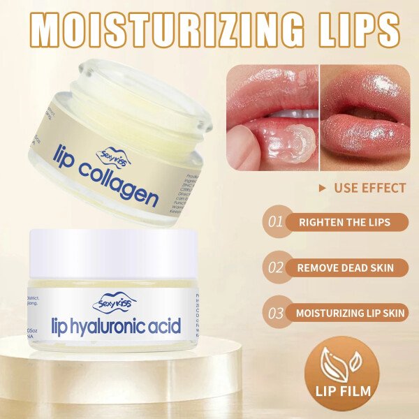 Hyaluronic Acid Collagen Sleep Lip Mask 20g Deep Hydration Lasting Moisturizing Exfoliation Day And Night Can Be Given As A Gift - Imagen 4