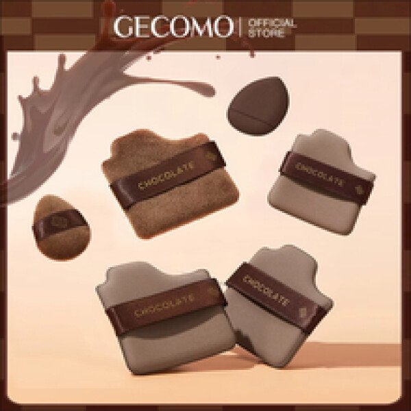 GECOMO 6 PCS Nut Powder Puff Set Sponge Dry and Wet Dual-Use Leather Surface Flocking Makeup Puff Soft Skin-friendly Air Cushion - Imagen 6