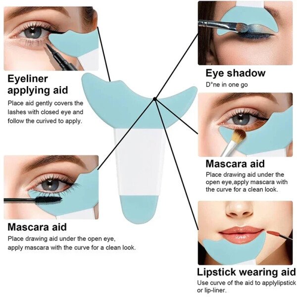 Drawing Silicone Eyeliner Cream Mask Tips Marscara Applicator Makeup Stencils Wing Makeup beauty Wearing Aid Face tool - Imagen 6