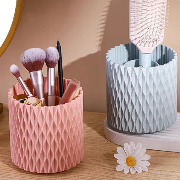 360 Rotation Large Capacity Makeup Brush Bucket Lipstick Eyebrow Pencil Eye Shadow Brush Storage Cartridge Portable Brush Storag - Imagen 5