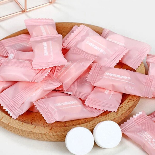 50/100pcs Compressed Towel Travel Outdoor Cotton Non-woven Towel Disposable Face Towel Tablet Cloth Wipes Tissue Makeup Cleaning - Imagen 2