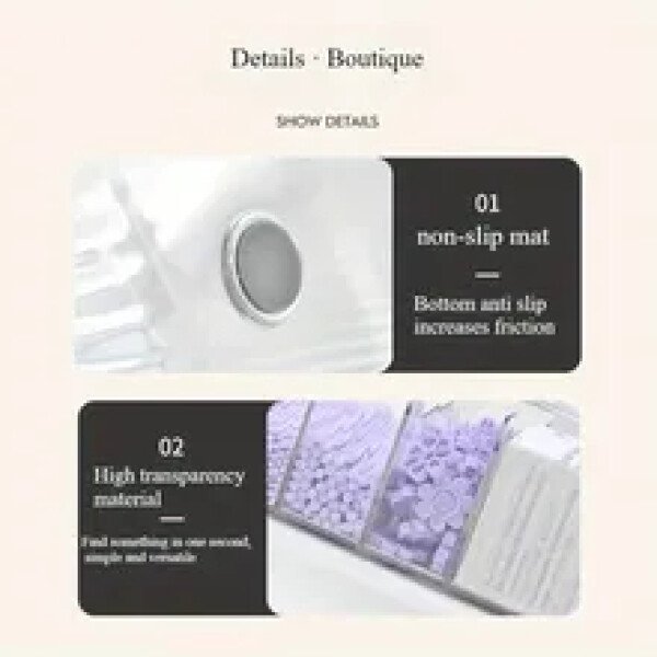 Transparent With Cover Rectangle Vertical Eyelash Extension Tool Storage Box Glue Tweezer Holder Makeup Organizer - Imagen 3