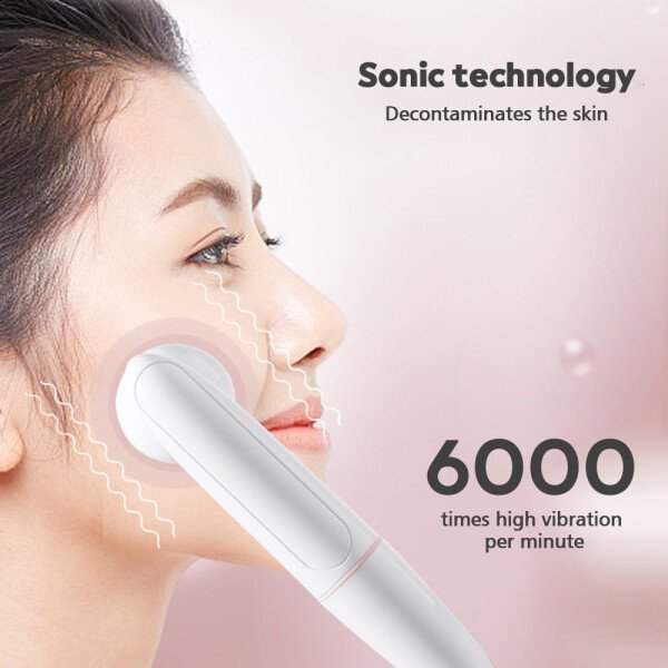 Electric Facial Cleanser Waterproof Vibrating Face Cleaning Brush 2 Speed Face Deep Washing Massaging Device Battery Powered - Imagen 4