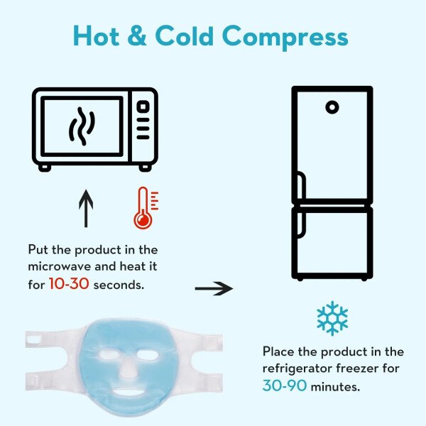 Face Cooling Mask Gel Eye Mask Ice Pack Cooling PVC Hot Cold Therapy Skin Care Tool Gel Face Mask Skin Firming Spa Sleep Mask - Imagen 6