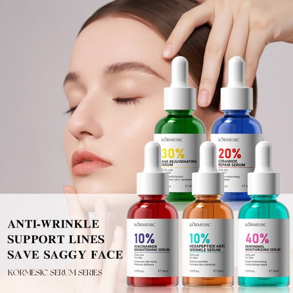 AHA Rejuvenation Niacinamide Brightening Face Serum Hexapeptide Ceramide Panthenol Essence Anti Wrinkle Nourishing Skin Care
