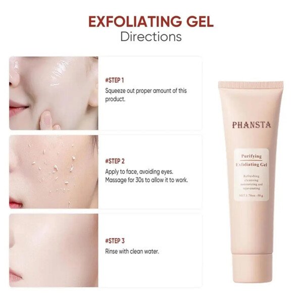 Face Exfoliating Gel Deep Cleansing Pores,Remove Dead Skin Purify Gentle Exfoliate Oil Control Moisturizing Face Scrub Skin Care - Imagen 4