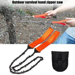 1pc Portable Survival Chain Saw Chainsaws Emergency Camping Hiking Tool Pocket Hand Tool Pouch Outdoor Pocket Chain Saw
