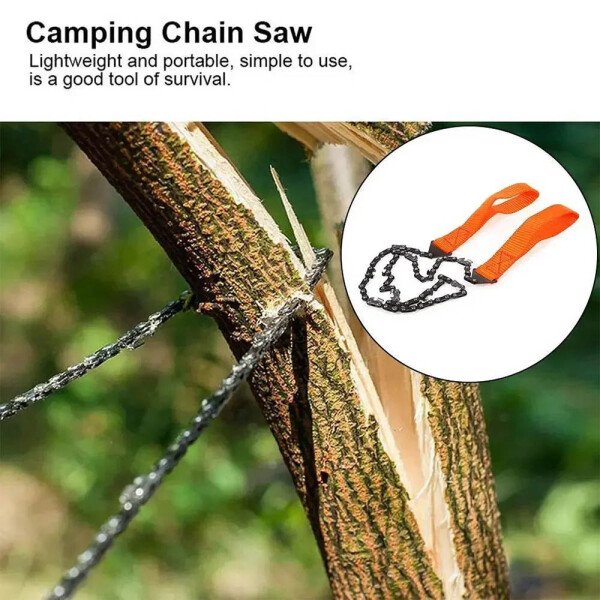 1pc Portable Survival Chain Saw Chainsaws Emergency Camping Hiking Tool Pocket Hand Tool Pouch Outdoor Pocket Chain Saw - Image 4
