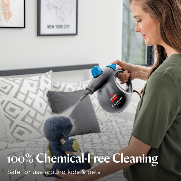 BISSELL® Limpiador a vapor portátil Steam Shot™ OmniReach para azulejos, lechada, ventanas, baños, cocinas, herramienta de vapor de tela, incluye 10 herramientas - Imagen 12