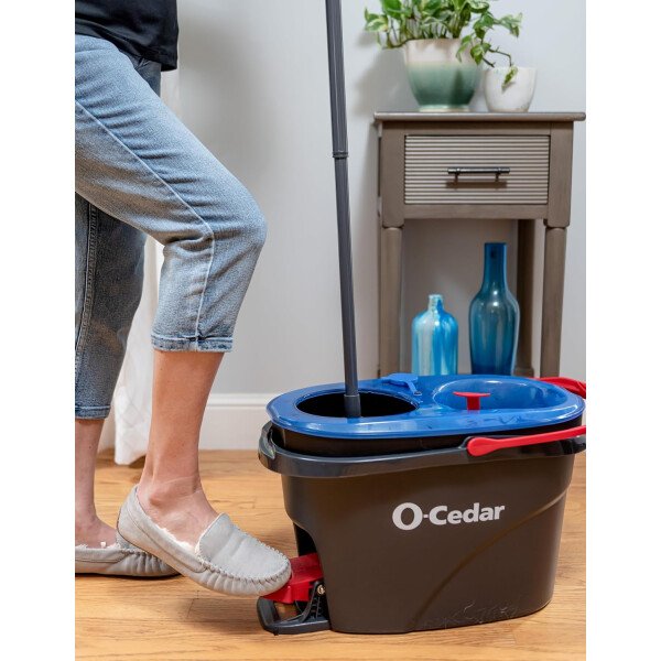 O-Cedar RinseClean - Sistema de trapeador giratorio y cubeta | Limpia con agua limpia | Elimina el 99% de las bacterias - Imagen 14