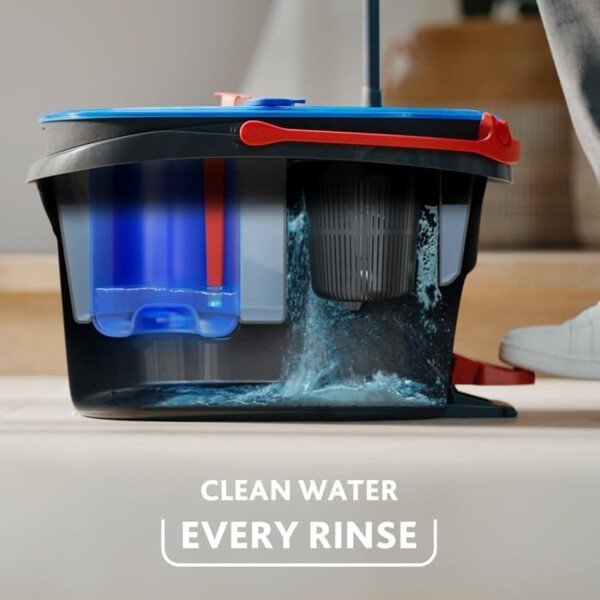 O-Cedar RinseClean - Sistema de trapeador giratorio y cubeta | Limpia con agua limpia | Elimina el 99% de las bacterias - Imagen 20
