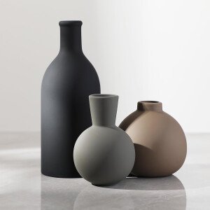 Juego de 3 jarrones de cerámica para decoración del hogar, decoración rústica de granja, jarrones de cerámica para ramo, hierba de pampa, flores frescas secas, sala de estar, cocina, dormitorio, baño,