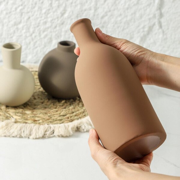 Juego de 3 jarrones de cerámica para decoración del hogar, decoración rústica de granja, jarrones de cerámica para ramo, hierba de pampa, flores frescas secas, sala de estar, cocina, dormitorio, baño, - Imagen 17