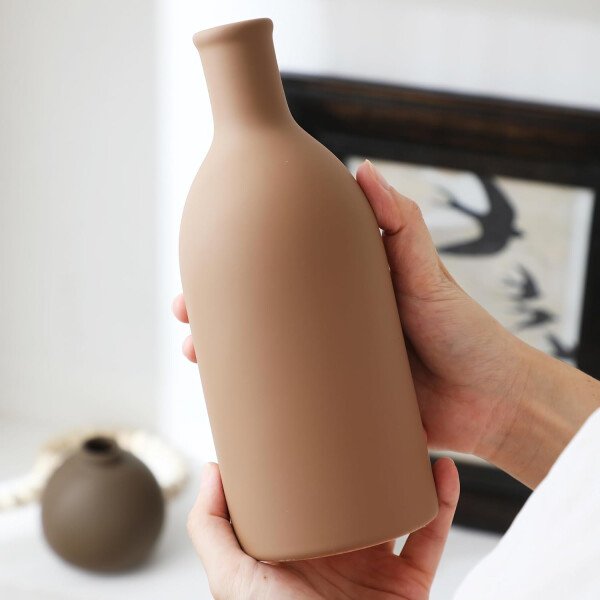 Juego de 3 jarrones de cerámica para decoración del hogar, decoración rústica de granja, jarrones de cerámica para ramo, hierba de pampa, flores frescas secas, sala de estar, cocina, dormitorio, baño, - Imagen 50