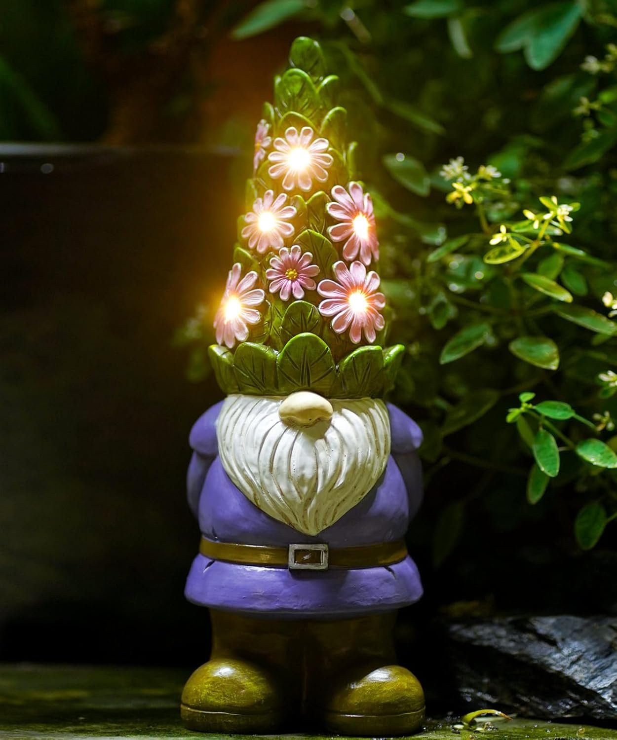 Nacome - Estatua de jardín solar con suculentas y 7 luces led, decoración de césped al aire libre, estatua de tortuga para patio, balcón, patio, adorno de césped, inauguración de la casa única (tortuga). - Imagen 7