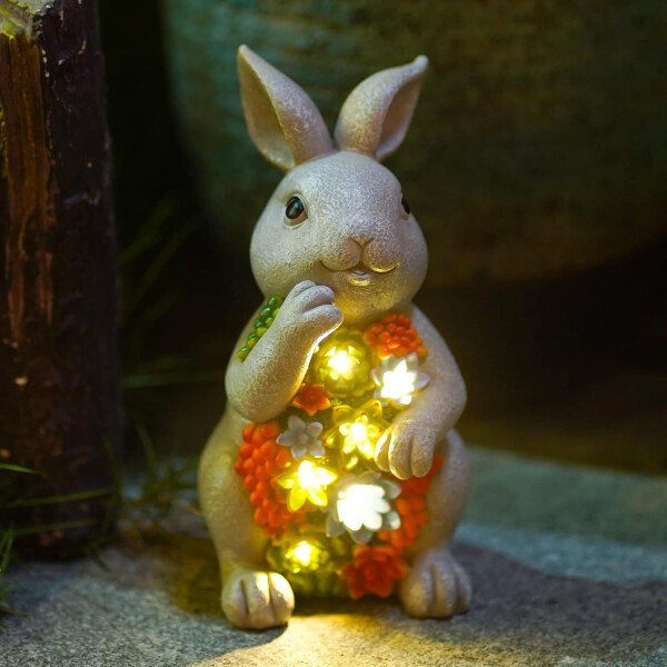 Nacome - Estatua de jardín solar con suculentas y 7 luces led, decoración de césped al aire libre, estatua de tortuga para patio, balcón, patio, adorno de césped, inauguración de la casa única (tortuga). - Imagen 14