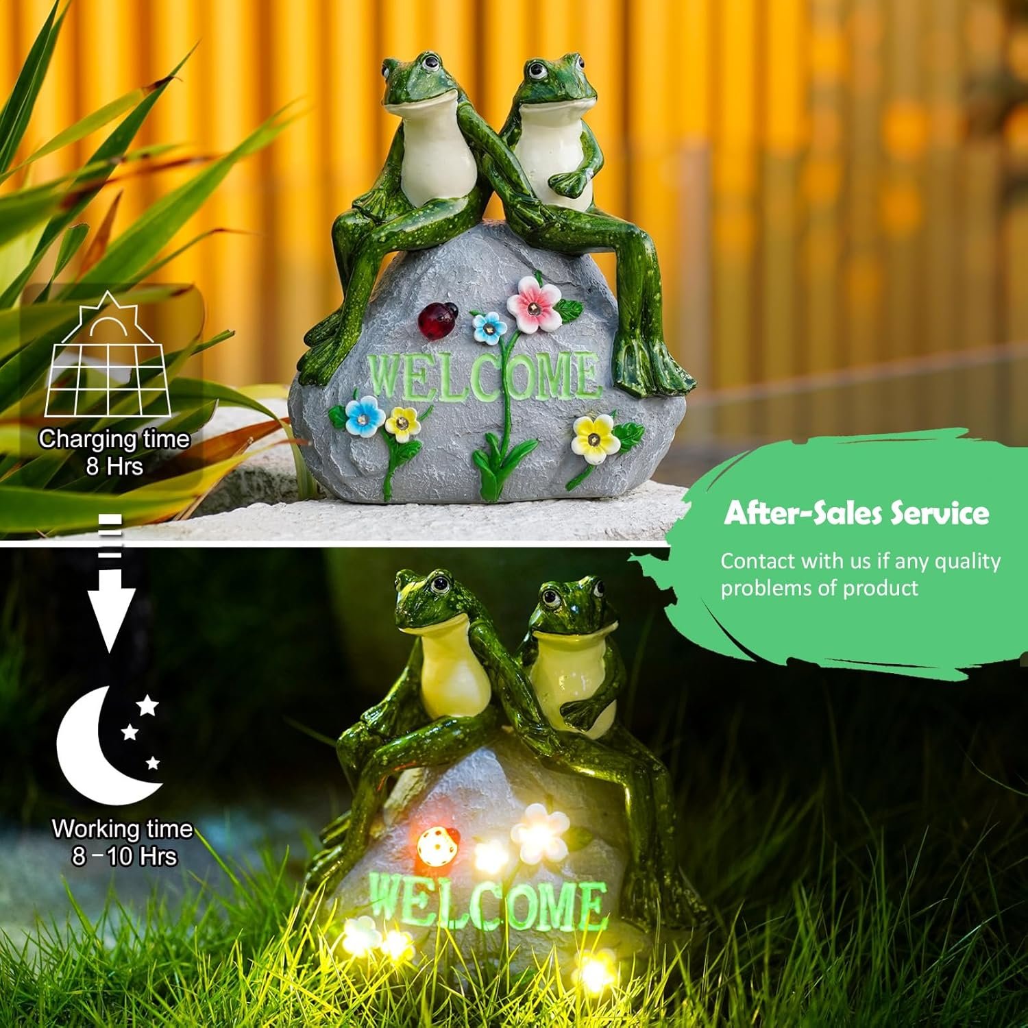 Nacome - Estatua de jardín solar con suculentas y 7 luces led, decoración de césped al aire libre, estatua de tortuga para patio, balcón, patio, adorno de césped, inauguración de la casa única (tortuga). - Imagen 24