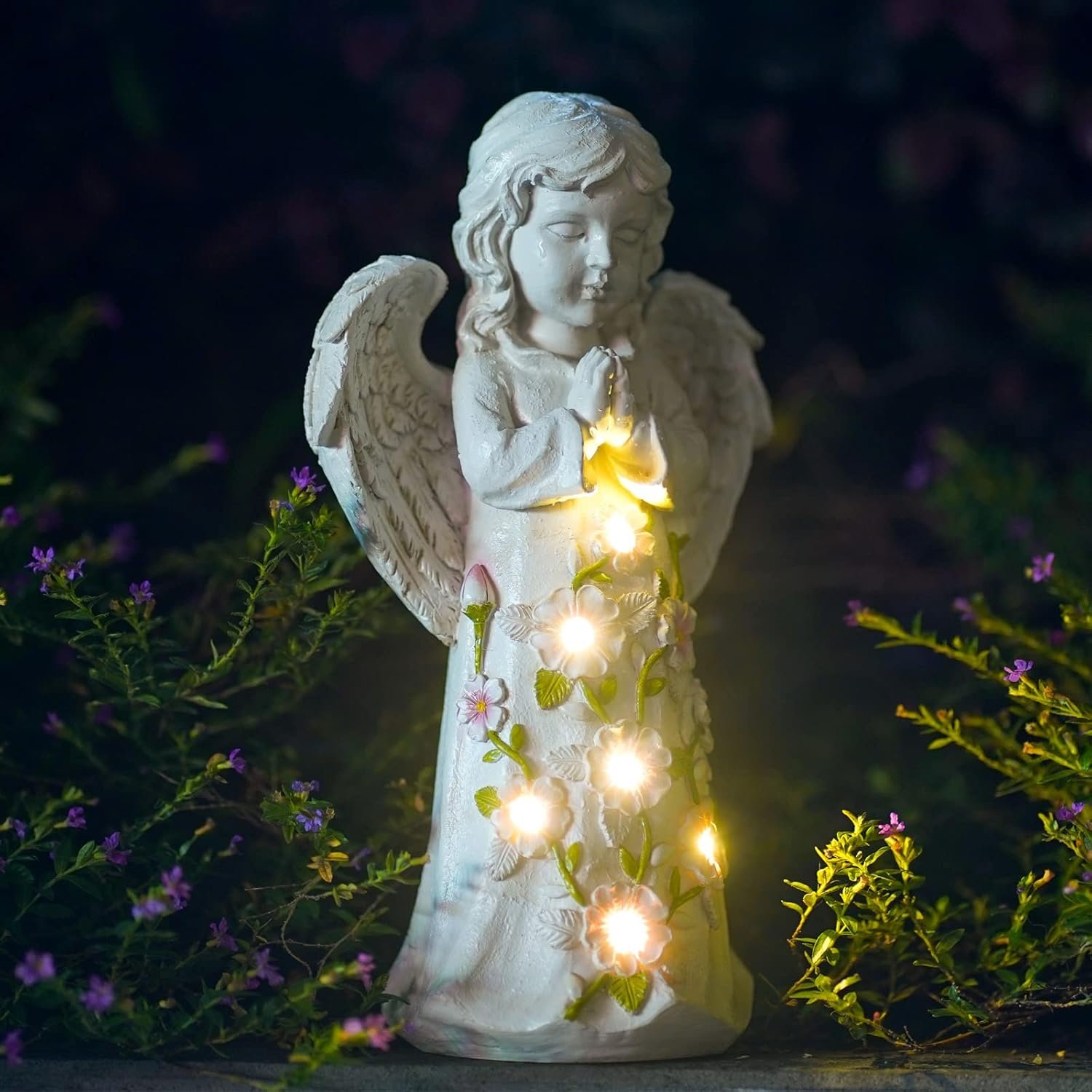 Nacome - Estatua de jardín solar con suculentas y 7 luces led, decoración de césped al aire libre, estatua de tortuga para patio, balcón, patio, adorno de césped, inauguración de la casa única (tortuga). - Imagen 27