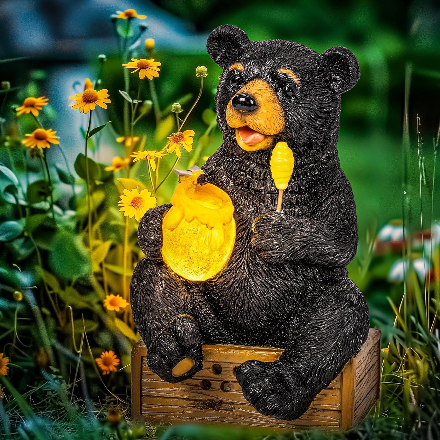 GIGALUMI Decoración solar para jardín, estatuas de elefante de riego al aire libre, regalos de cumpleaños para mujeres, mamá, abuela, anciano, adorno de elefante para balcón, jardín, patio, césped - Imagen 17