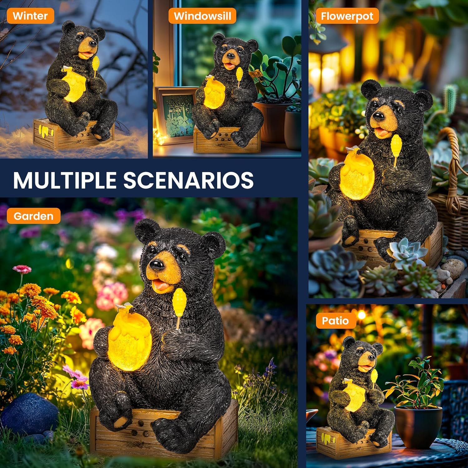 GIGALUMI Decoración solar para jardín, estatuas de elefante de riego al aire libre, regalos de cumpleaños para mujeres, mamá, abuela, anciano, adorno de elefante para balcón, jardín, patio, césped - Imagen 18
