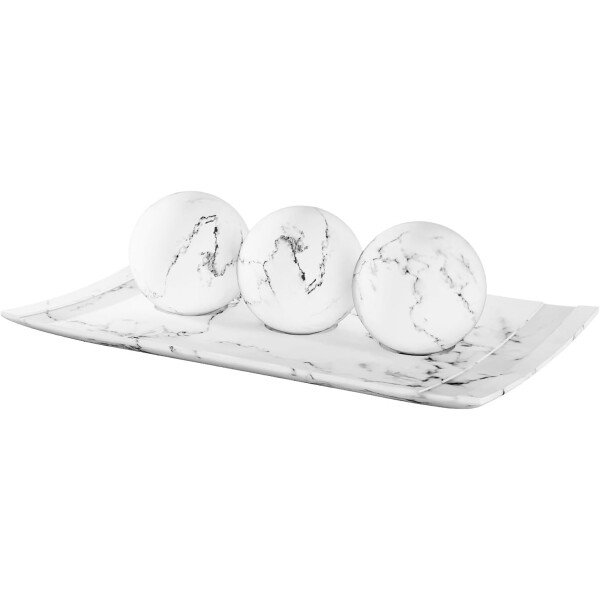 Creative Scents Juego de cuenco y orbe con aspecto de mármol negro, decoración de mesa auxiliar para sala de estar, decoración de mesa de centro de mesa para mesa de comedor, encimera de cocina, - Imagen 10