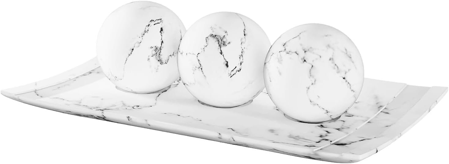 Creative Scents Juego de cuenco y orbe con aspecto de mármol negro, decoración de mesa auxiliar para sala de estar, decoración de mesa de centro de mesa para mesa de comedor, encimera de cocina, - Imagen 10