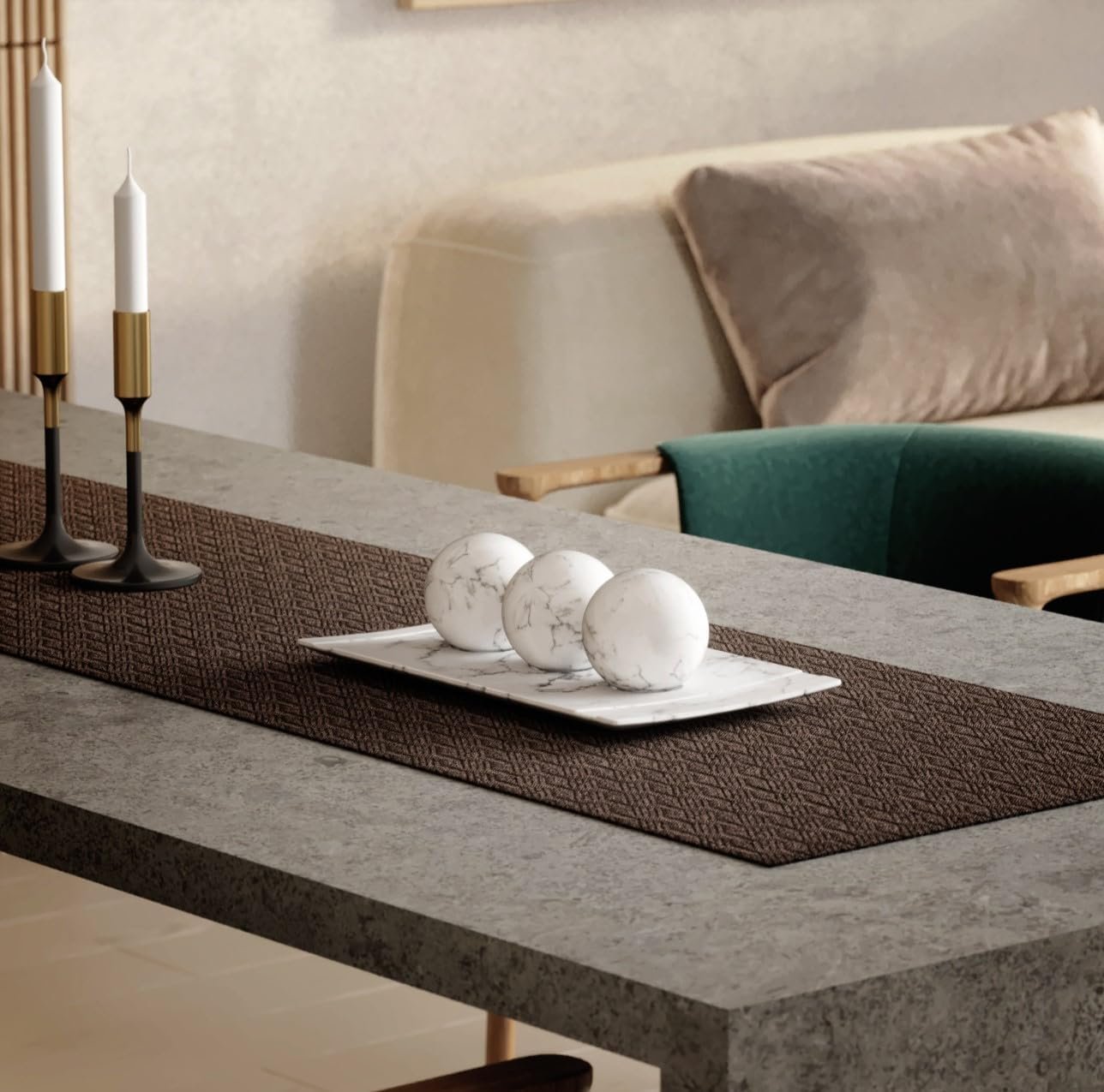 Creative Scents Juego de cuenco y orbe con aspecto de mármol negro, decoración de mesa auxiliar para sala de estar, decoración de mesa de centro de mesa para mesa de comedor, encimera de cocina, - Imagen 11