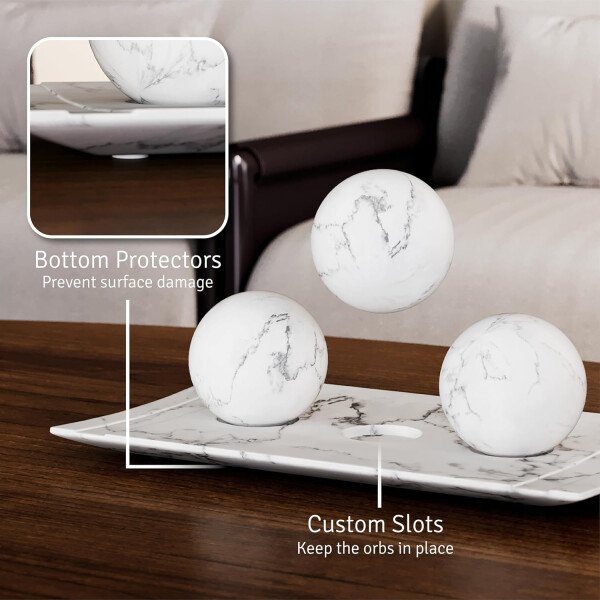 Creative Scents Juego de cuenco y orbe con aspecto de mármol negro, decoración de mesa auxiliar para sala de estar, decoración de mesa de centro de mesa para mesa de comedor, encimera de cocina, - Imagen 14