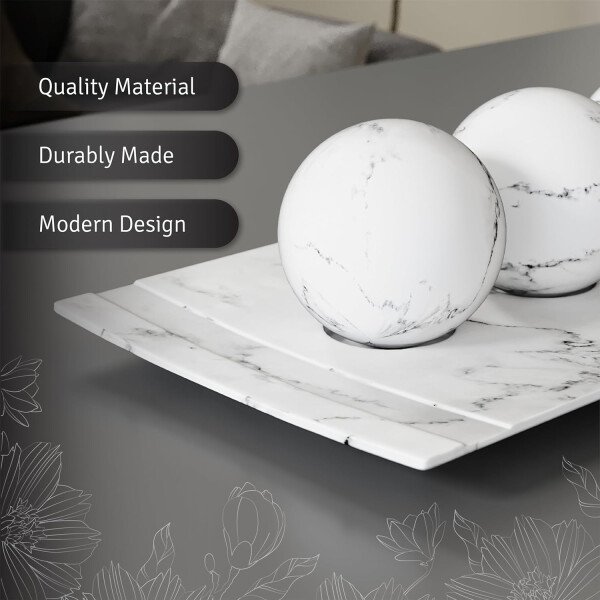 Creative Scents Juego de cuenco y orbe con aspecto de mármol negro, decoración de mesa auxiliar para sala de estar, decoración de mesa de centro de mesa para mesa de comedor, encimera de cocina, - Imagen 15