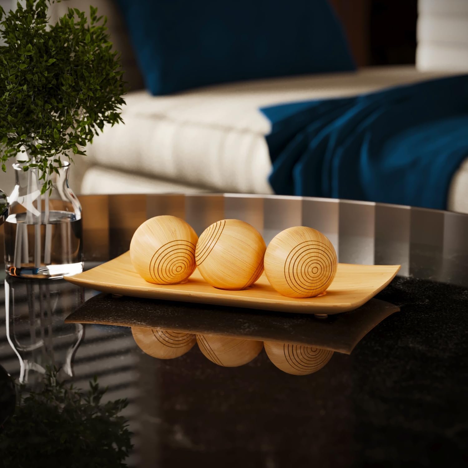 Creative Scents Juego de cuenco y orbe con aspecto de mármol negro, decoración de mesa auxiliar para sala de estar, decoración de mesa de centro de mesa para mesa de comedor, encimera de cocina, - Imagen 20