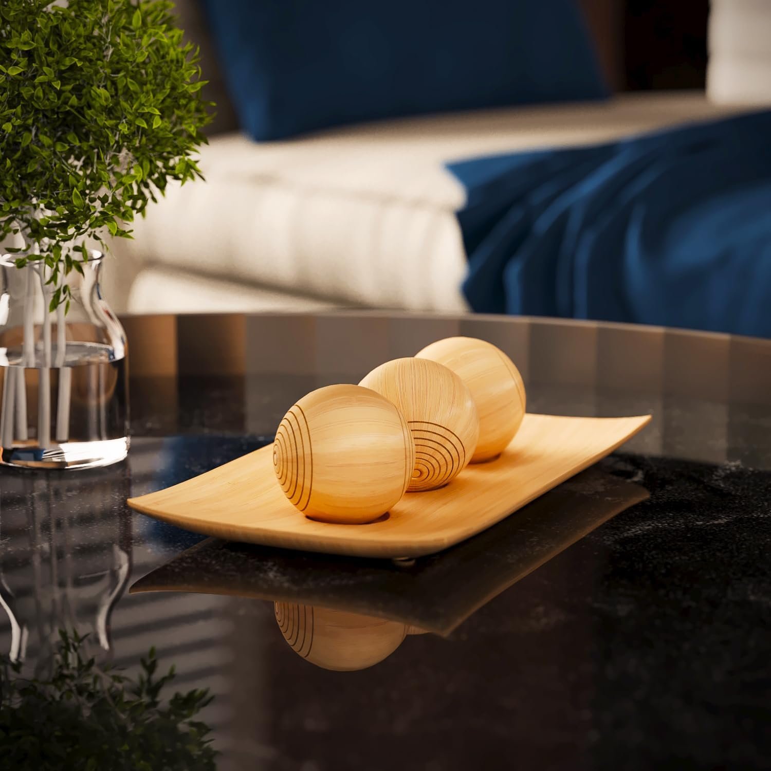 Creative Scents Juego de cuenco y orbe con aspecto de mármol negro, decoración de mesa auxiliar para sala de estar, decoración de mesa de centro de mesa para mesa de comedor, encimera de cocina, - Imagen 27