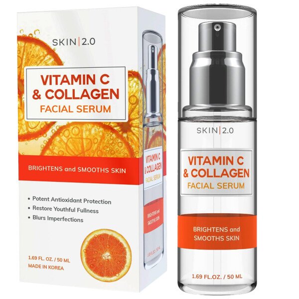 Set de suero facial con vitamina C y colágeno + retinol y vitamina E, probado por dermatólogos, antienvejecimiento, removedor de manchas oscuras, iluminador, sin crueldad, belleza limpia, - Imagen 8