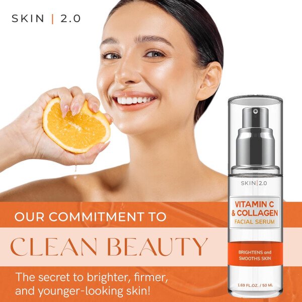 Set de suero facial con vitamina C y colágeno + retinol y vitamina E, probado por dermatólogos, antienvejecimiento, removedor de manchas oscuras, iluminador, sin crueldad, belleza limpia, - Imagen 9