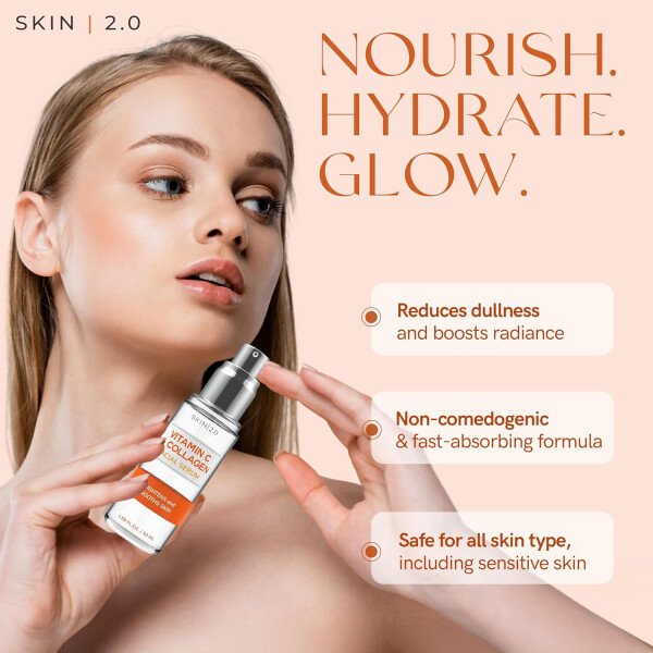 Set de suero facial con vitamina C y colágeno + retinol y vitamina E, probado por dermatólogos, antienvejecimiento, removedor de manchas oscuras, iluminador, sin crueldad, belleza limpia, - Imagen 14