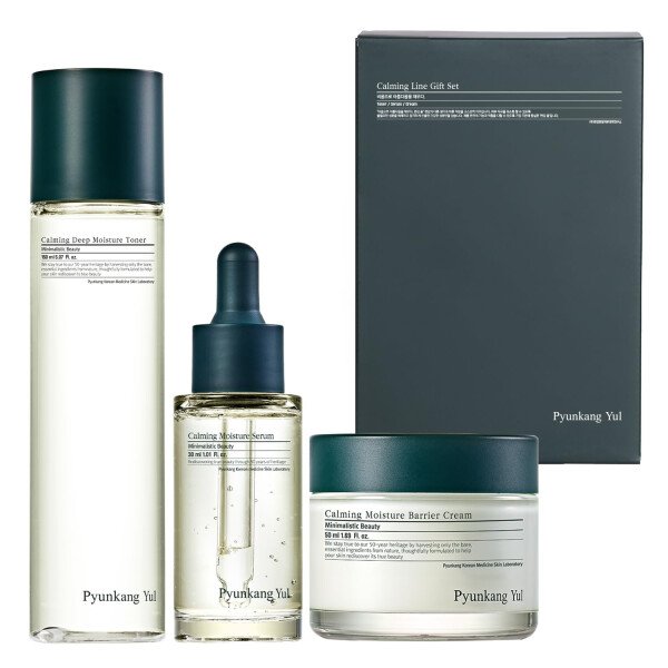 Pyunkang Yul PKY Calming Line - Juego de caja de regalo – Cuidado facial coreano esencial para hidratación diaria, seguro para pieles sensibles y propensas al acné, vegano y libre de crueldad