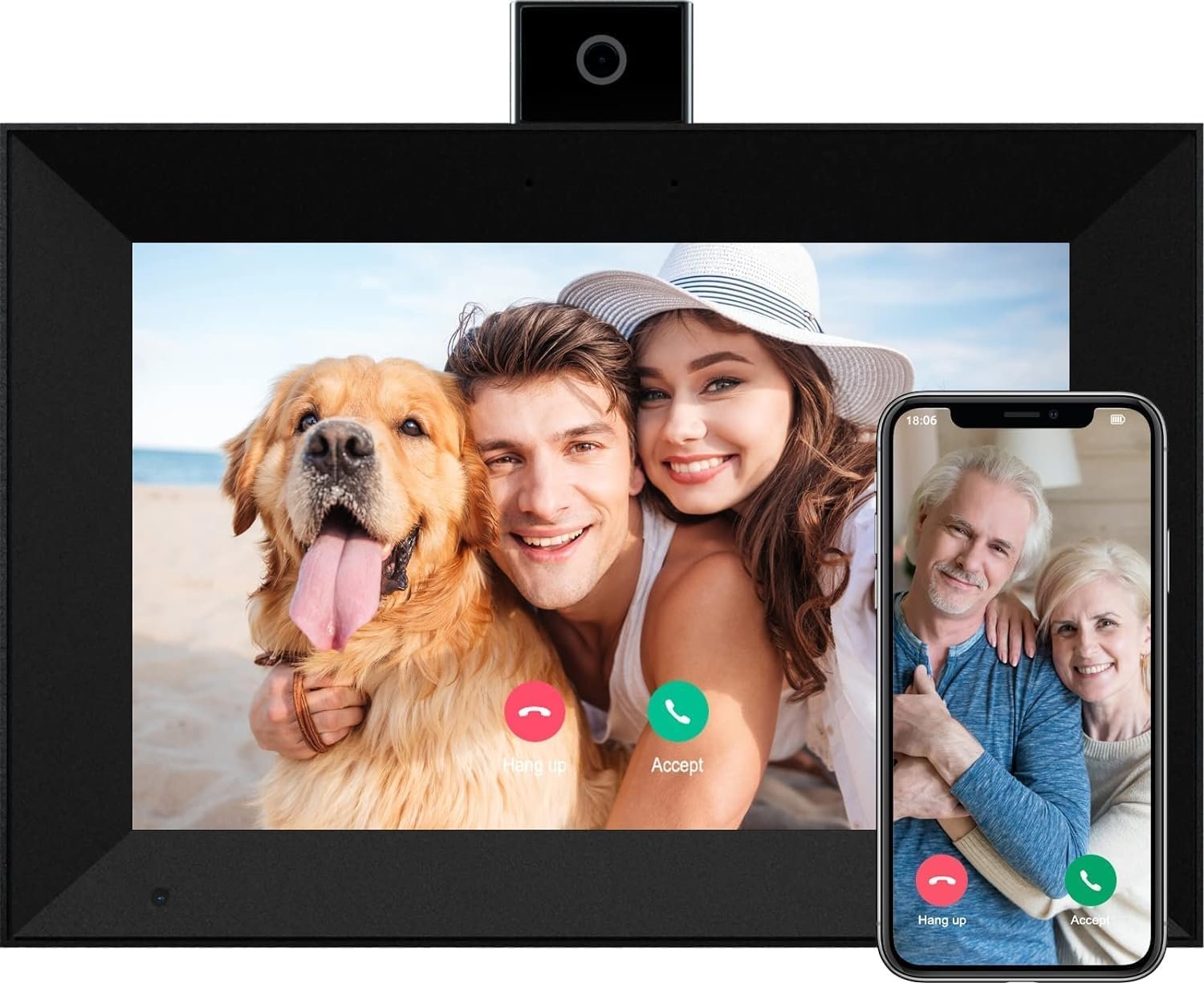 Marco de fotos digital de 10.1 pulgadas, WiFi, marco de fotos digital IPS HD, pantalla táctil, marco de fotos inteligente en la nube con almacenamiento de 32 GB, rotación automática, fácil - Imagen 8