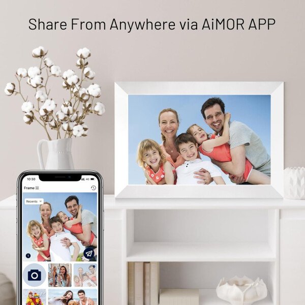 Marco de fotos digital de 10.1 pulgadas, WiFi, marco de fotos digital IPS HD, pantalla táctil, marco de fotos inteligente en la nube con almacenamiento de 32 GB, rotación automática, fácil - Imagen 19
