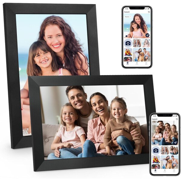Marco de fotos digital de 10.1 pulgadas, WiFi, marco de fotos digital IPS HD, pantalla táctil, marco de fotos inteligente en la nube con almacenamiento de 32 GB, rotación automática, fácil - Imagen 24