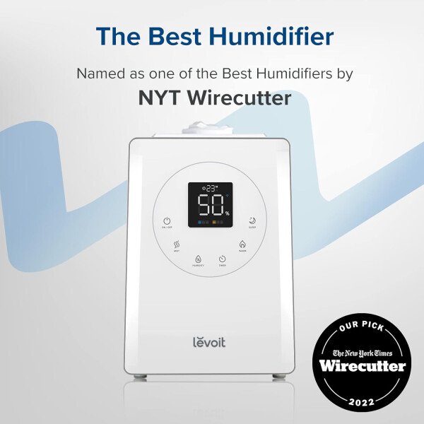 LEVOITHumidificadores para habitación de habitación grande de dormitorio, WiFi inteligente Control de Alexa, 6L Top Relleno fresco y fresco Niebla para toda la casa, aceite esencial, humedad personalizada, modo de suspensión, temporizador, ultra silencioso, blanco - Imagen 7