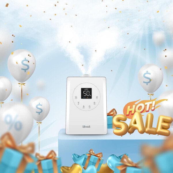 LEVOITHumidificadores para habitación de habitación grande de dormitorio, WiFi inteligente Control de Alexa, 6L Top Relleno fresco y fresco Niebla para toda la casa, aceite esencial, humedad personalizada, modo de suspensión, temporizador, ultra silencioso, blanco - Imagen 10